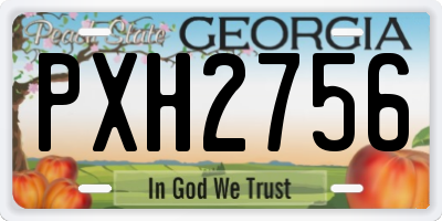 GA license plate PXH2756