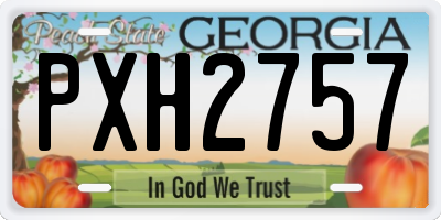 GA license plate PXH2757