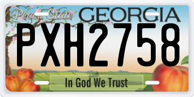 GA license plate PXH2758