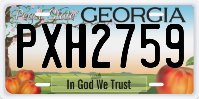 GA license plate PXH2759