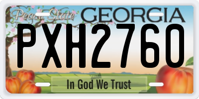 GA license plate PXH2760