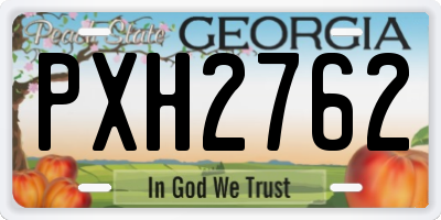 GA license plate PXH2762
