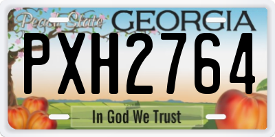GA license plate PXH2764