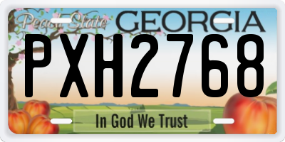 GA license plate PXH2768