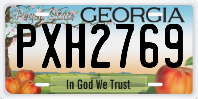 GA license plate PXH2769