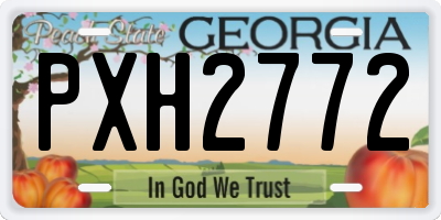 GA license plate PXH2772