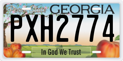 GA license plate PXH2774