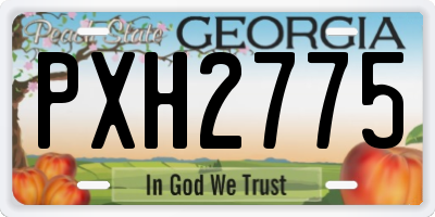 GA license plate PXH2775