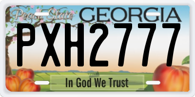 GA license plate PXH2777