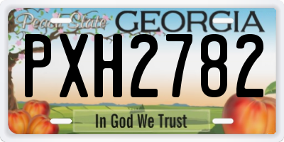 GA license plate PXH2782