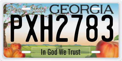 GA license plate PXH2783