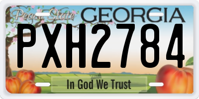 GA license plate PXH2784
