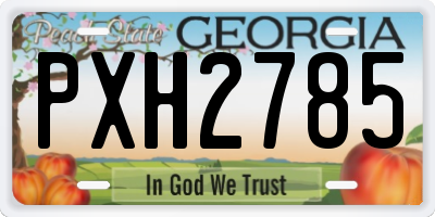 GA license plate PXH2785