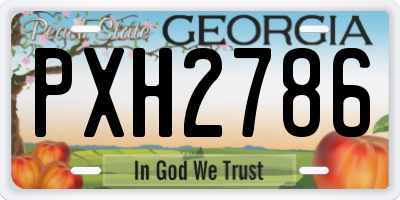 GA license plate PXH2786