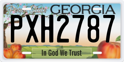 GA license plate PXH2787