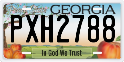 GA license plate PXH2788
