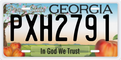 GA license plate PXH2791