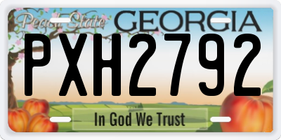 GA license plate PXH2792