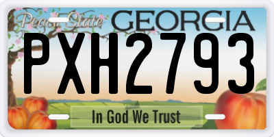 GA license plate PXH2793