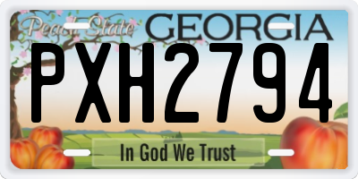 GA license plate PXH2794