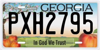 GA license plate PXH2795