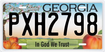 GA license plate PXH2798