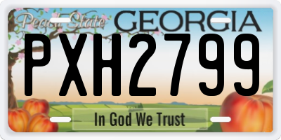 GA license plate PXH2799