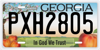 GA license plate PXH2805
