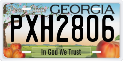 GA license plate PXH2806