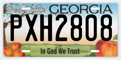 GA license plate PXH2808