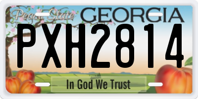 GA license plate PXH2814