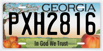 GA license plate PXH2816