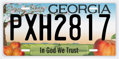GA license plate PXH2817