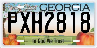 GA license plate PXH2818