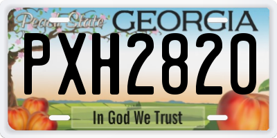 GA license plate PXH2820