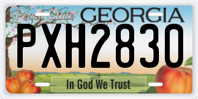 GA license plate PXH2830