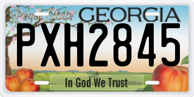 GA license plate PXH2845