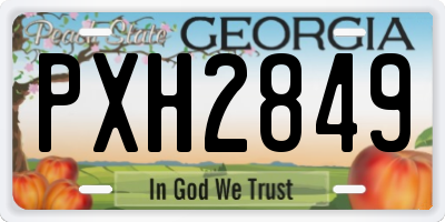 GA license plate PXH2849