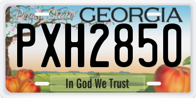 GA license plate PXH2850