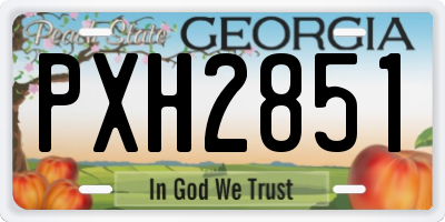 GA license plate PXH2851