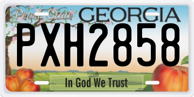 GA license plate PXH2858