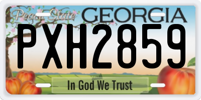 GA license plate PXH2859