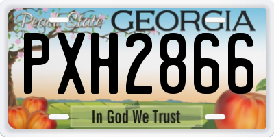 GA license plate PXH2866
