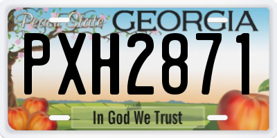 GA license plate PXH2871