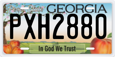 GA license plate PXH2880