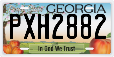 GA license plate PXH2882
