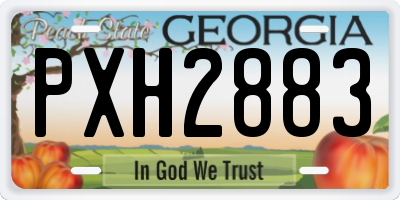 GA license plate PXH2883