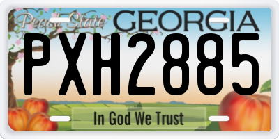 GA license plate PXH2885