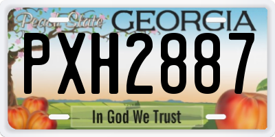 GA license plate PXH2887