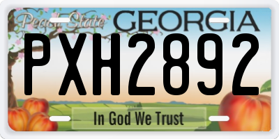 GA license plate PXH2892